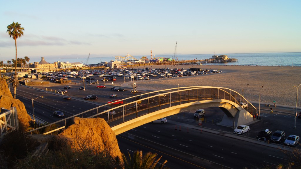 The Santa Monica Pier near Ocean and Santa Monica Blvds, location of the Will Rogers Plaque